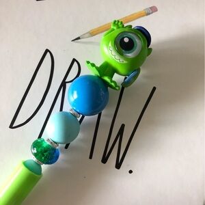 Disney Doorables: Monster INC: Mike handmade beaded pen